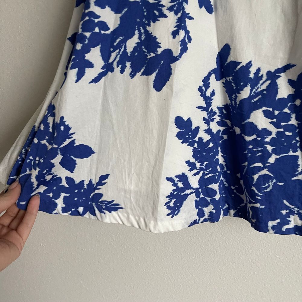 Vintage 90s Gap Floral Cotton A-line Midi Skirt - Picture 5 of 10